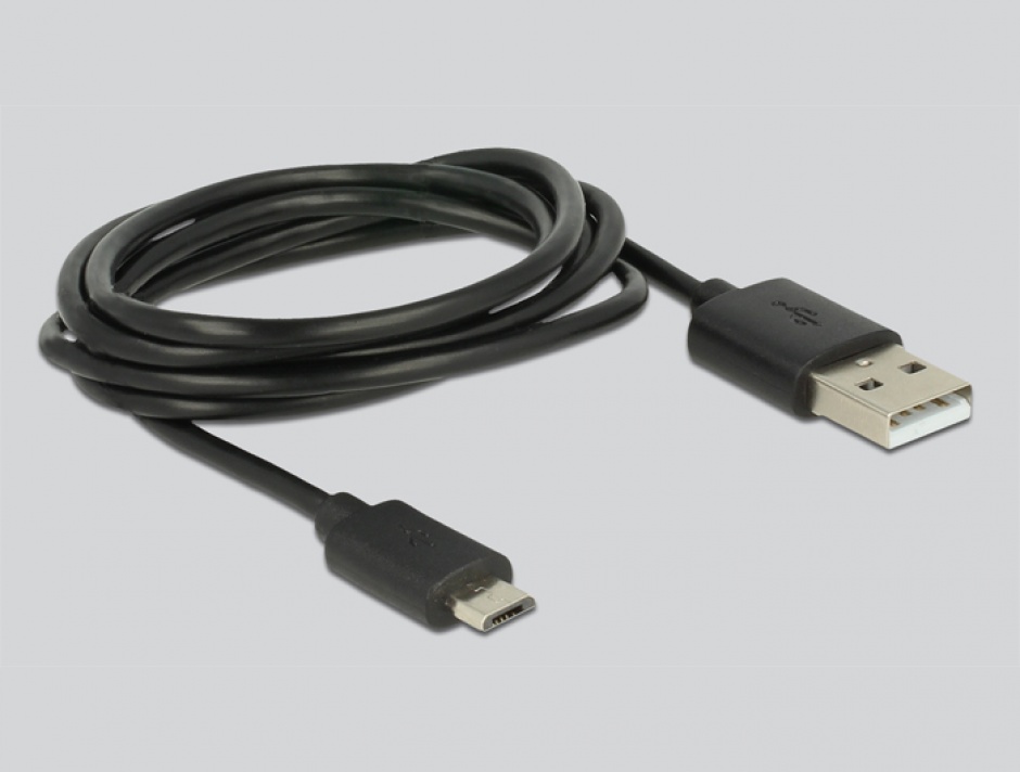 Imagine Incarcator priza 1 x USB 5V 2.4A + cablu micro USB-B Negru, Navilock 62847