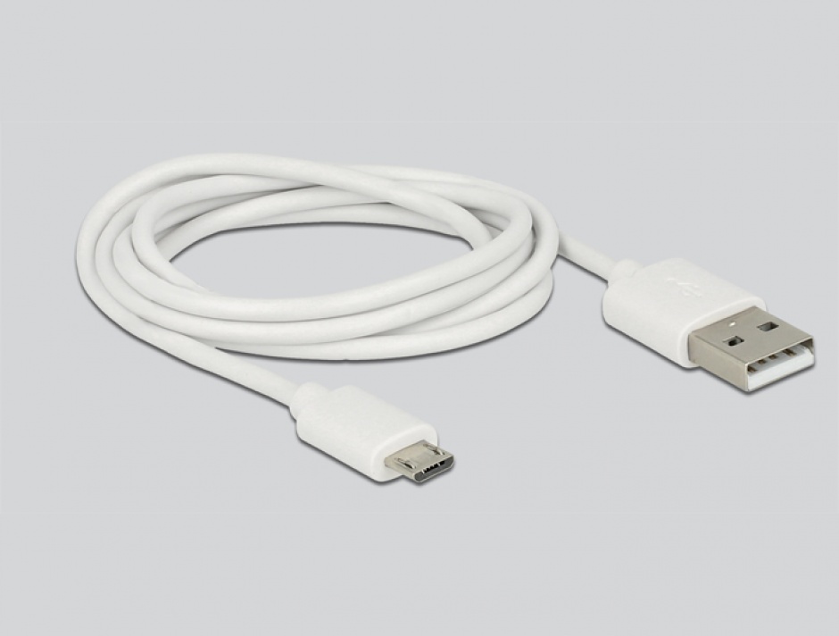 Imagine Incarcator priza 1 x USB 5V 2.4A + cablu micro USB-B Alb, Navilock 62849