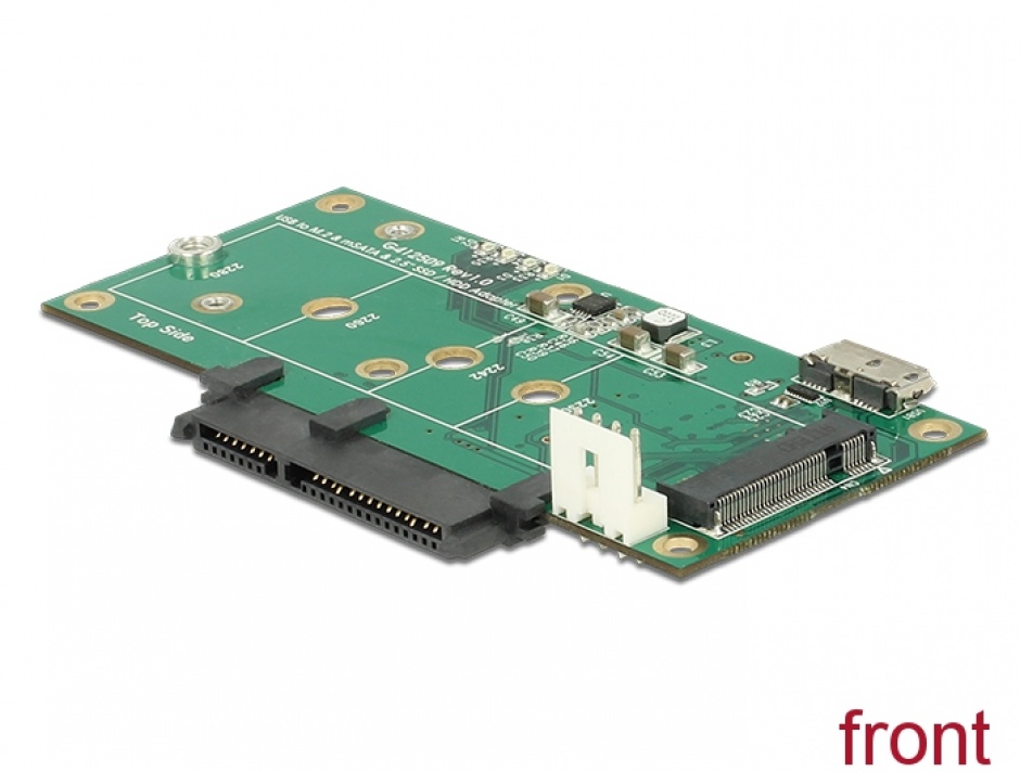 Imagine Convertor micro-B USB 3.1 la 1 x SATA / 1 x M.2 Key B / 1 x mSATA, Delock 62867
