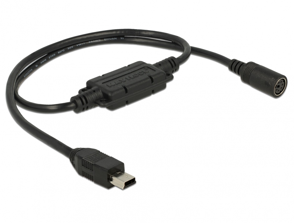Imagine Cablu MD6 socket serial la Mini USB 52cm, Navilock 62878