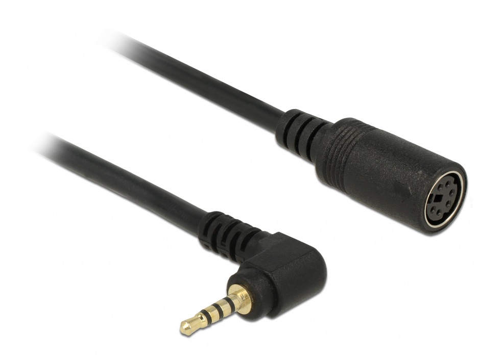 Imagine Cablu MD6 socket serial la jack 2.5 mm 4 pini 90° LVTTL (3.3 V) 52cm, Navilock 62924