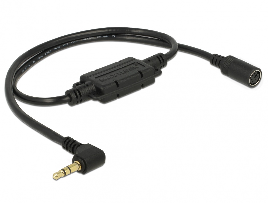 Imagine Cablu MD6 socket serial la jack 3.5 mm 3 pini 90° LVTTL (3.3 V) 52cm, Navilock 62925