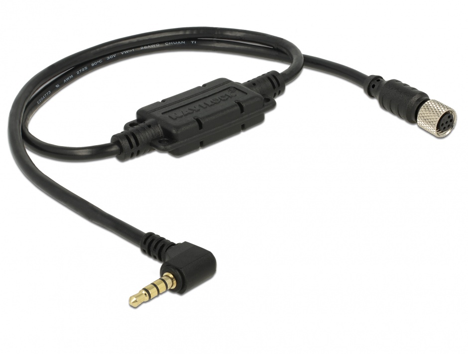 Imagine Cablu M8 waterproof la jack 3.5 mm 4 pini 90° LVTTL (3.3 V), Navilock 62937