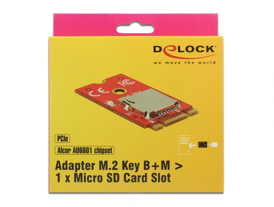 Imagine Adaptor M.2 Key B+M la 1 x Micro SD Card Slot, Delock 62983