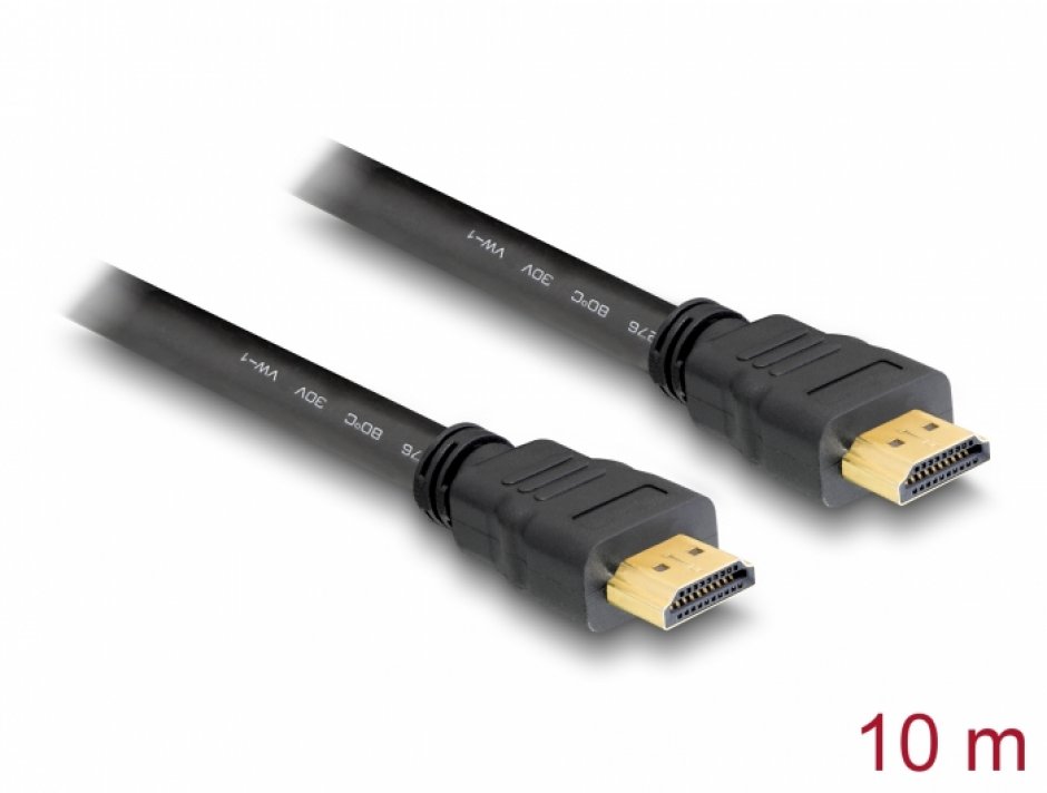 Imagine Cablu HDMI 4K v1.4 T-T 10m Negru, Delock 82709