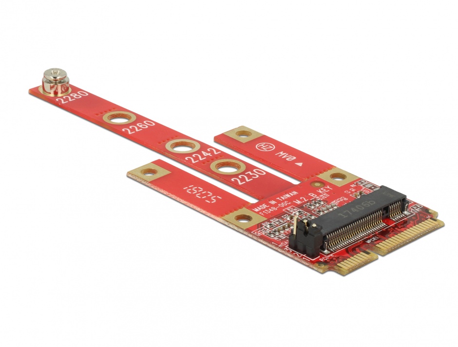 Imagine Convertor Mini PCIe la M.2 Key B slot + Micro SIM slot, Delock 63384