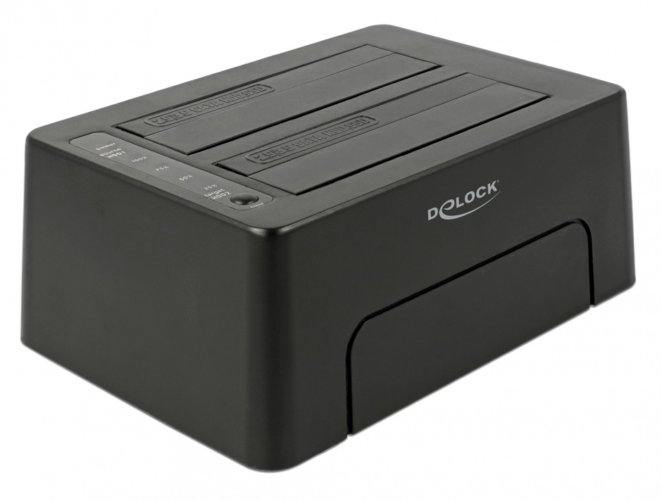 Imagine Docking Station USB 3.1-C la 2 x SATA HDD/SSD 2.5" + 3.5" cu functie de Clona, Delock 63957