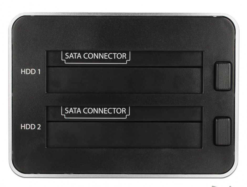 Imagine Dual Docking Station 2 x SATA HDD / SSD la USB 3.0 functie de Clona carcasa metalica, Delock 63991
