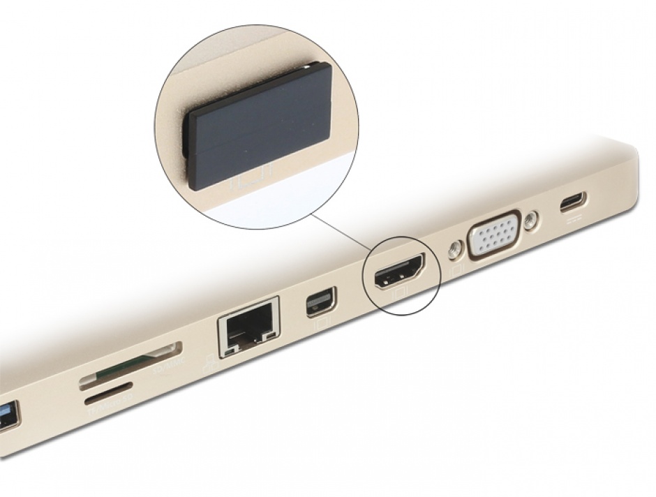 Imagine Protectie impotriva prafului pentru conector HDMI-A Negru set 10 buc, Delock 64030