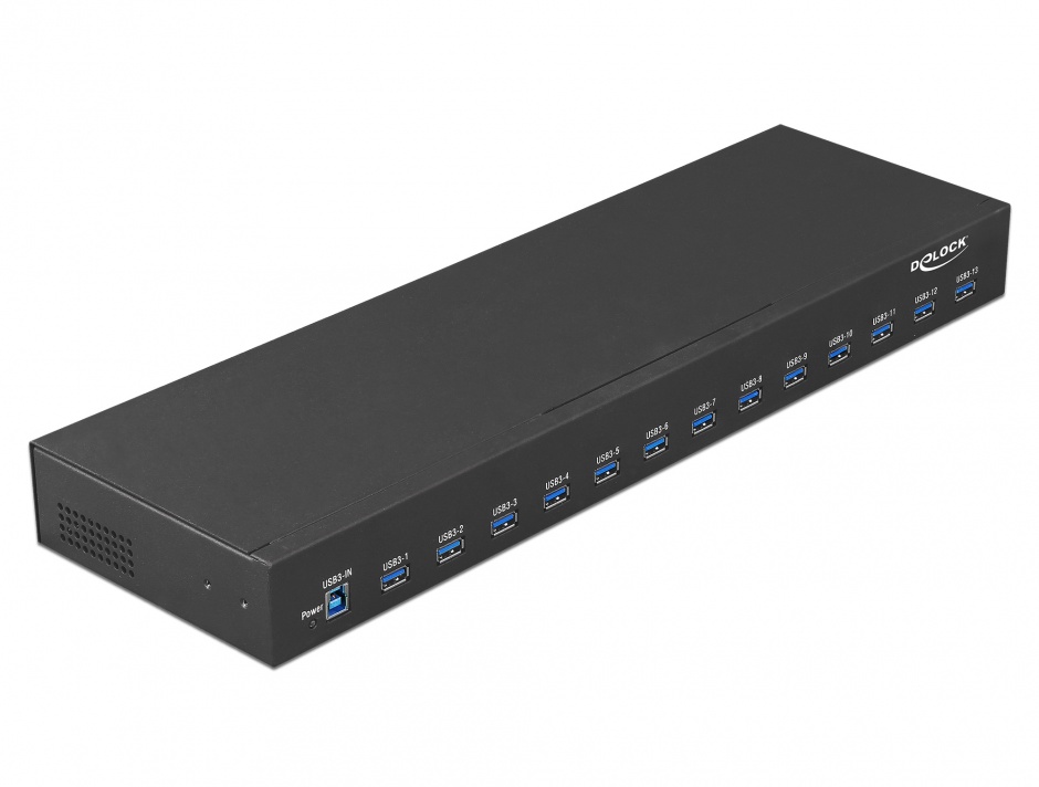 Imagine Hub industrial 19" 13 porturi USB 3.1-A Gen 1, Delock 64039