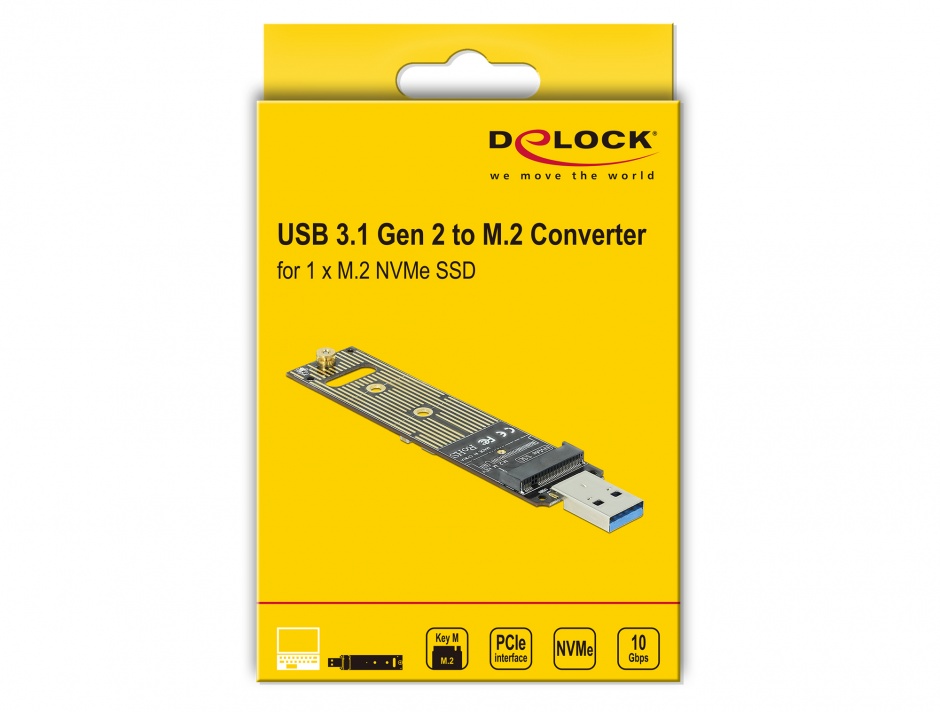 Imagine Adaptor USB 3.1 Gen 2 la M.2 NVMe PCIe SSD, Delock 64069