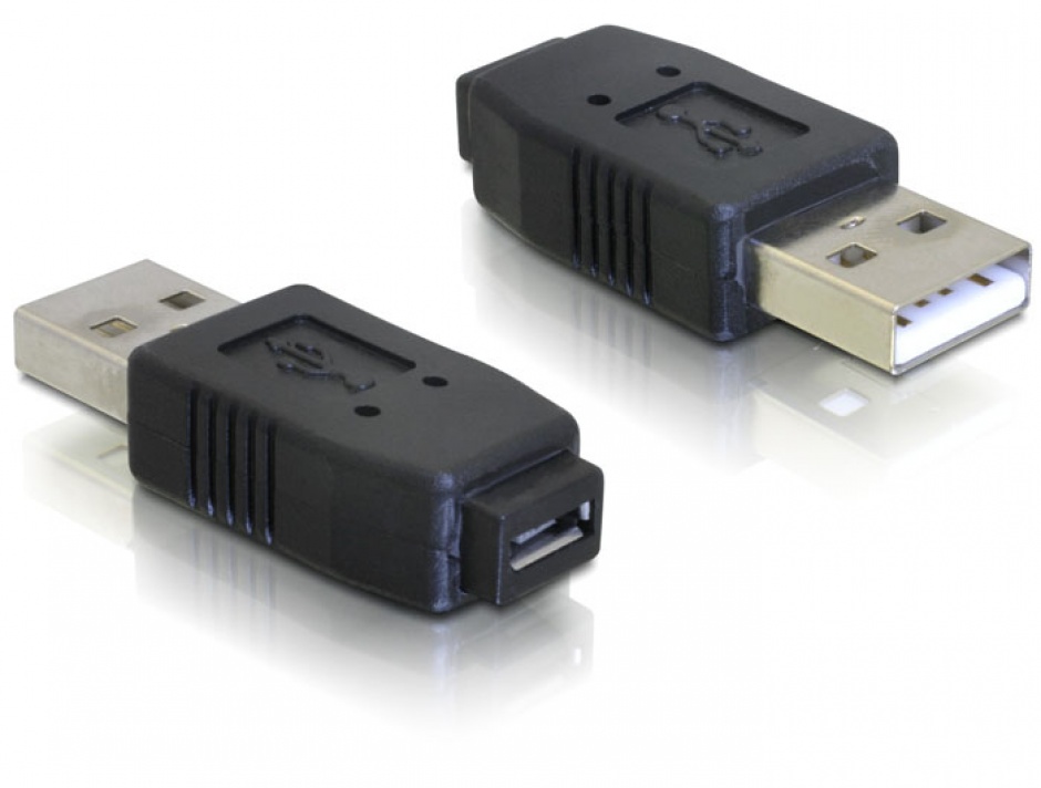 Imagine Adaptor micro USB A+B la USB 2.0 M-T, Delock 65029
