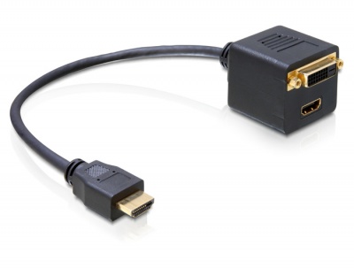 Imagine Cablu spliter HDMI la DVI/HDMI T-M, Delock 65054