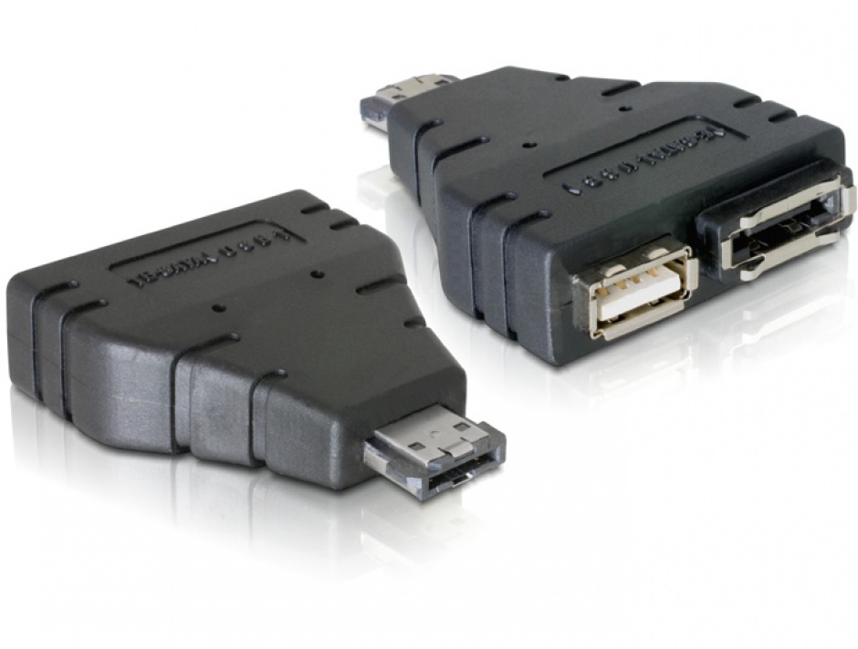 Imagine Adaptor Power Over eSATA la 1x eSATA si 1x USB, Delock 65119