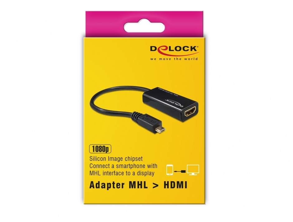 Imagine Adaptor MHL la HDMI + USB micro-B 5 pini (Samsung S2), Delock 65314