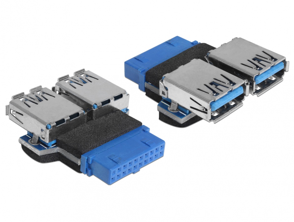 Imagine Adaptor USB 3.0 pin header M la 2 x USB 3.0 M, Delock 65324