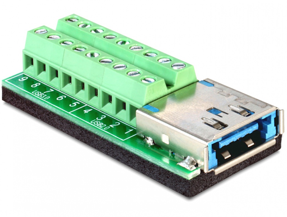 Imagine Adaptor Multiport USB 3.0 + eSATAp mama la bloc Terminal 18 pini, Delock 65405