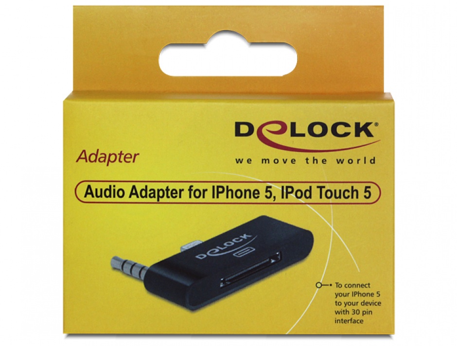 Imagine Adaptor Lightning IPhone 5 cu Audio la IPhone 4 30 pini, Delock 65493