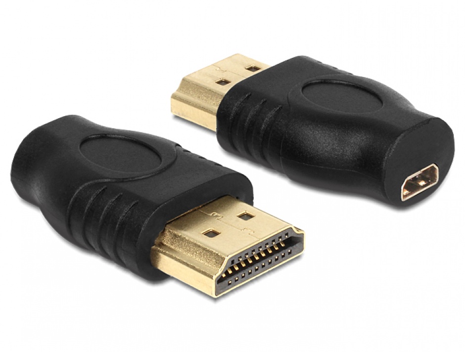 Imagine Adaptor micro HDMI-D la HDMI-A M-T, Delock 65507