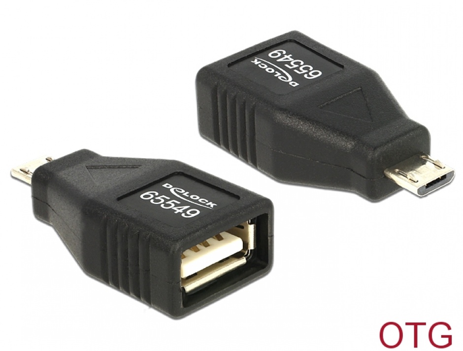 Imagine Adaptor OTG USB 2.0 A la micro USB B M-T, Delock 65549
