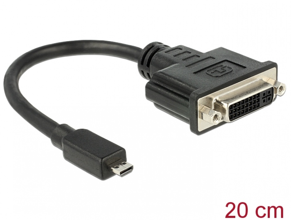 Imagine Adaptor micro HDMI-D la DVI 24+5 pini T-M 20cm, Delock 65563