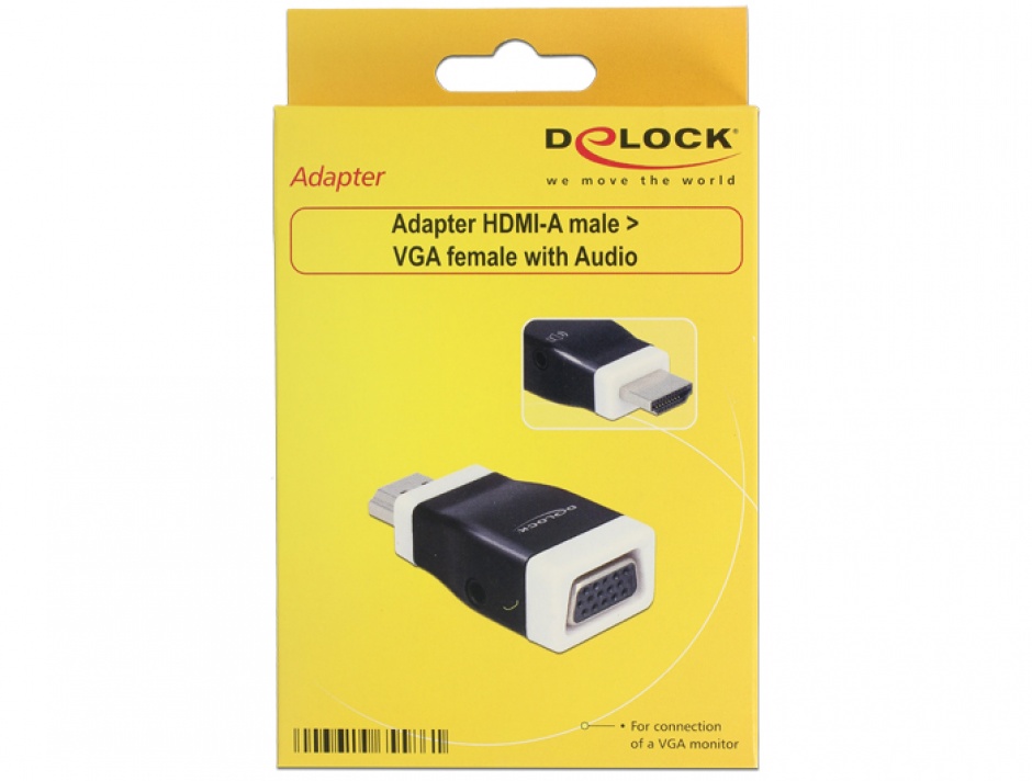 Imagine Adaptor HDMI la VGA cu Audio T-M, Delock 65586