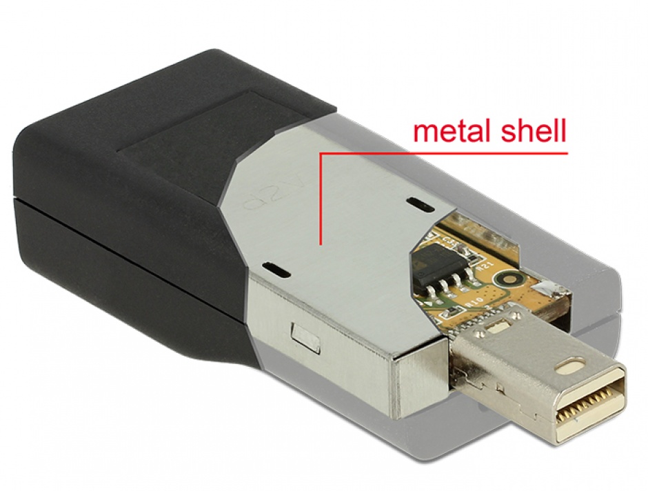 Imagine Adaptor mini Displayport 1.2 la VGA T-M negru, Delock 65654