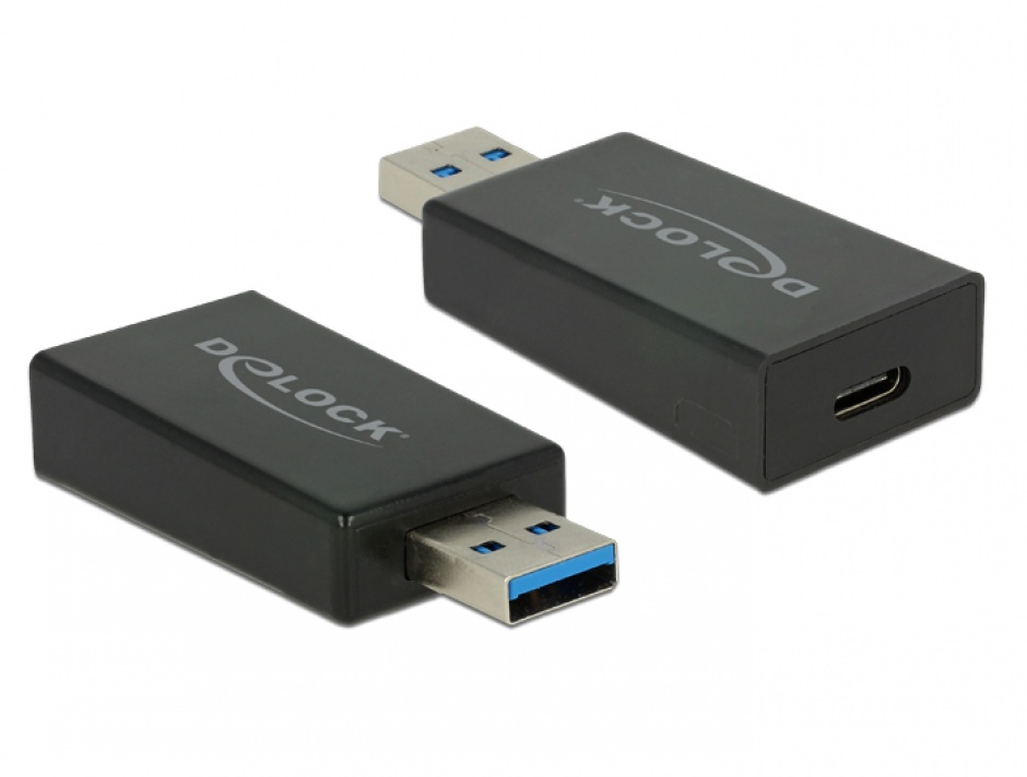 Imagine Adaptor activ SuperSpeed USB 3.1 tip A (host) la USB tip C (device) Etron T-M, Delock 65689