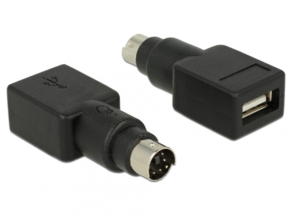 Imagine Adaptor PS/2 la USB T-M negru, Delock 65898