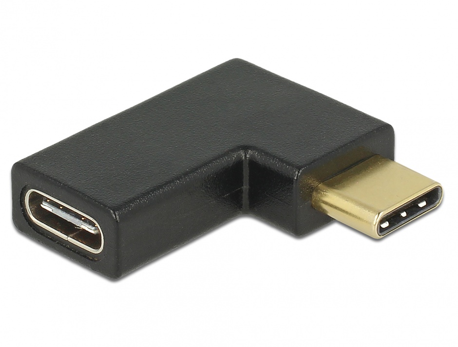 Imagine Adaptor USB-C 3.1 Gen 2 unghi 90 grade stanga/dreapta, Delock 65915