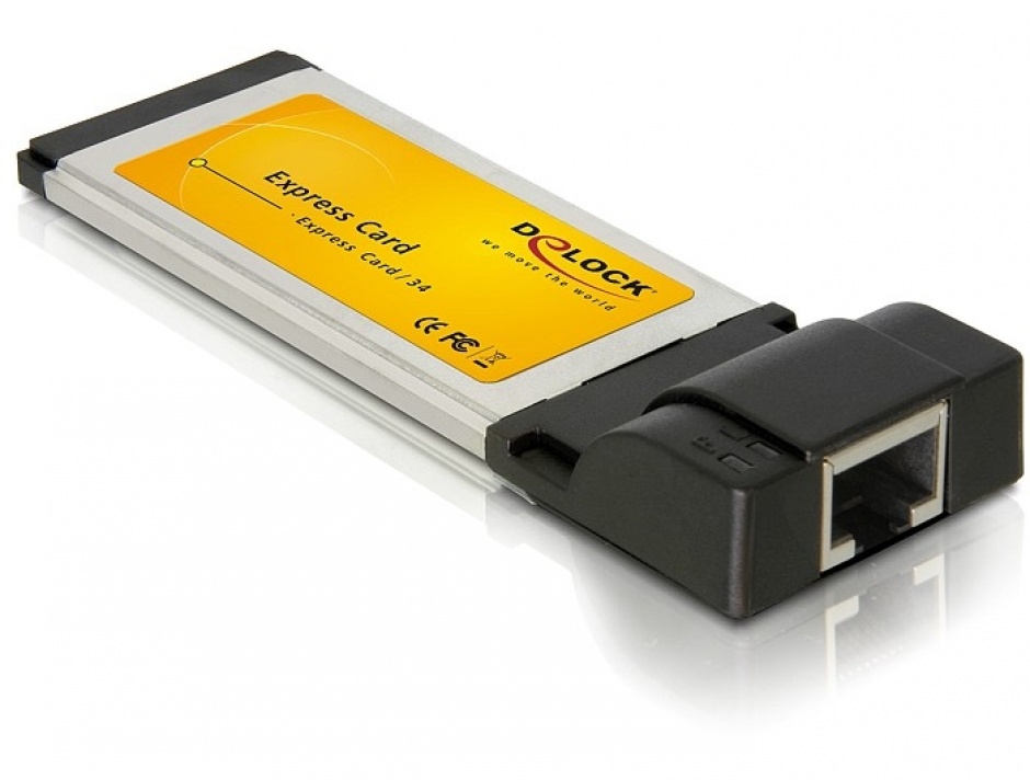Imagine Express card cu 1 port Gigabit LAN, Delock 66216