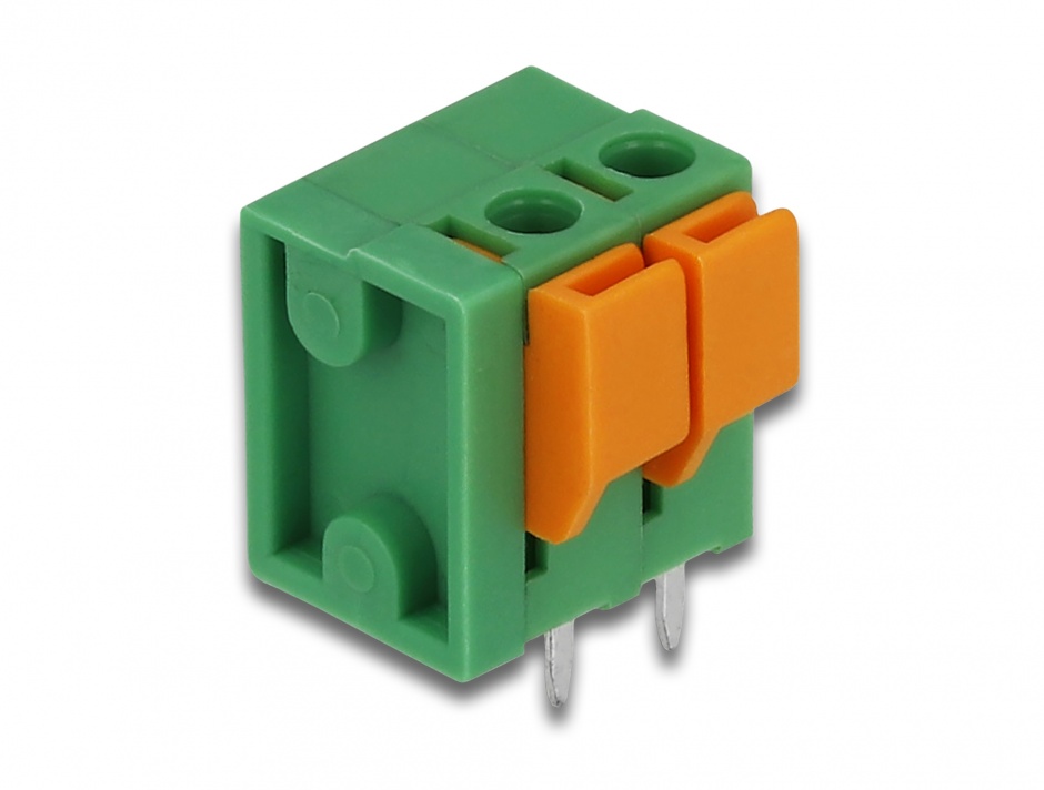 Imagine Set 4 buc bloc terminal pentru PCB 2 pini 5.08 mm pitch vertical, Delock 66269
