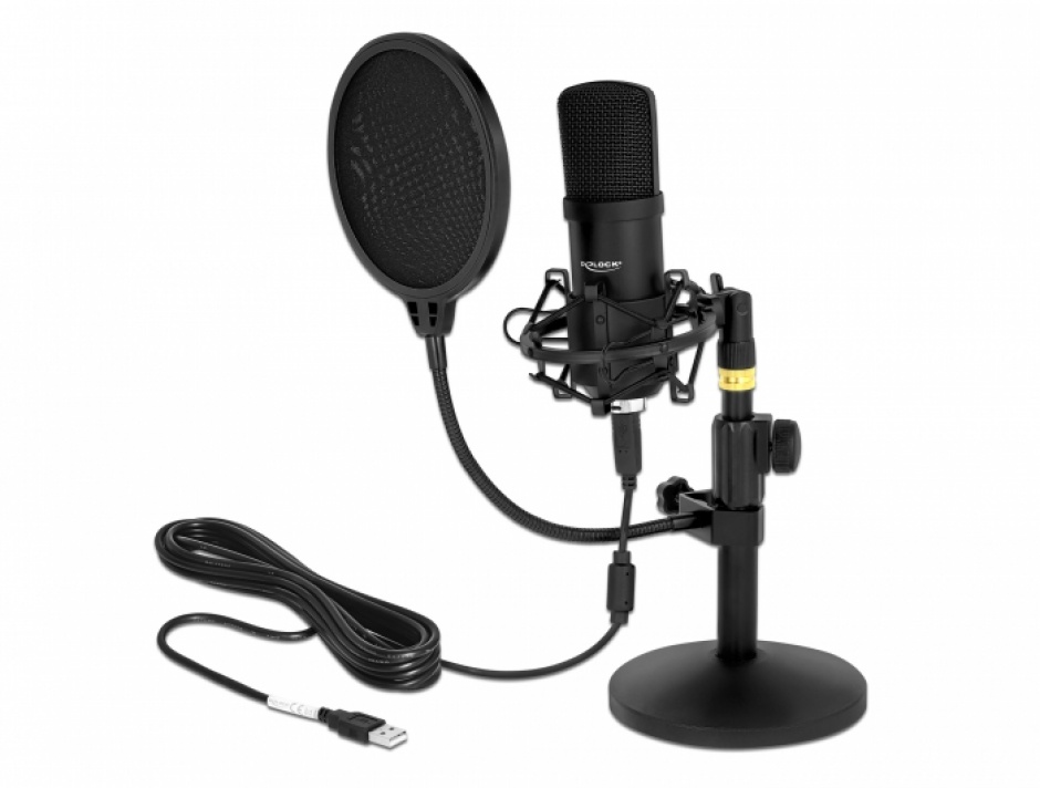Imagine Microfon profesional USB pentru podcasting si jocuri, Delock 66300