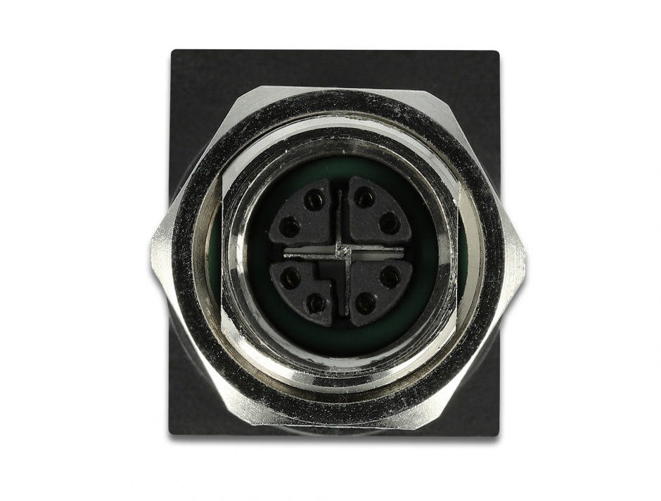 Imagine Adaptor retea M12 8 pini X-coded la RJ45 M-M, Delock 66316