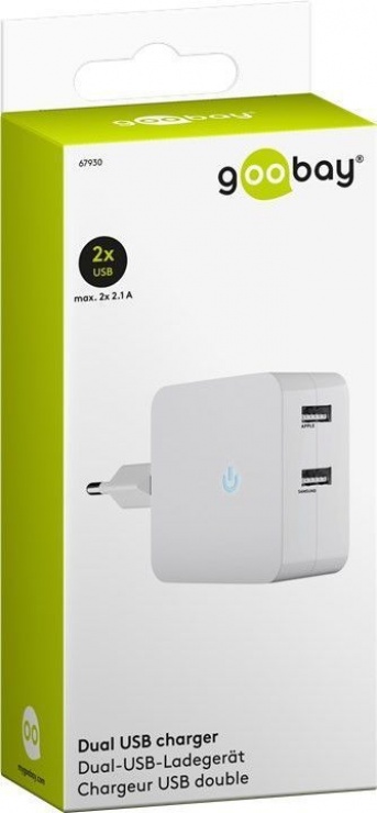 Imagine Incarcator priza 230V la 2 x USB 4.1A, Goobay 67930-2