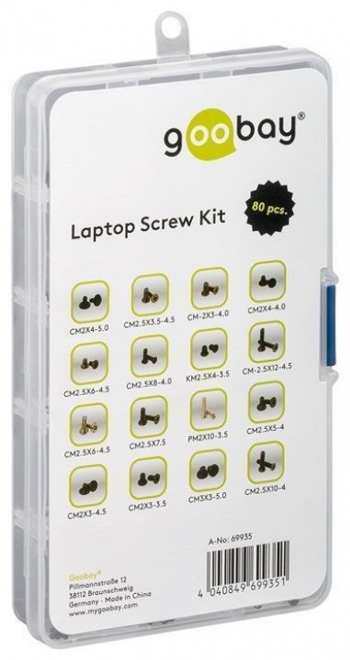 Imagine Suruburi pentru montare laptop 80buc/set, Goobay W69935