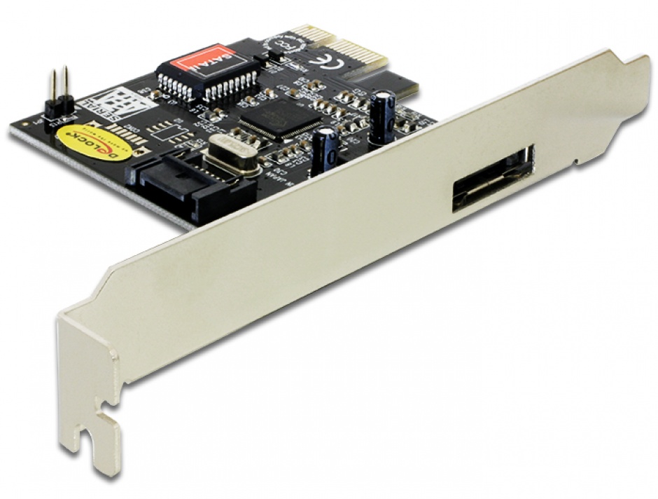 Imagine Placa PCI Express la 1x eSATA, 1x SATA, Delock 70157