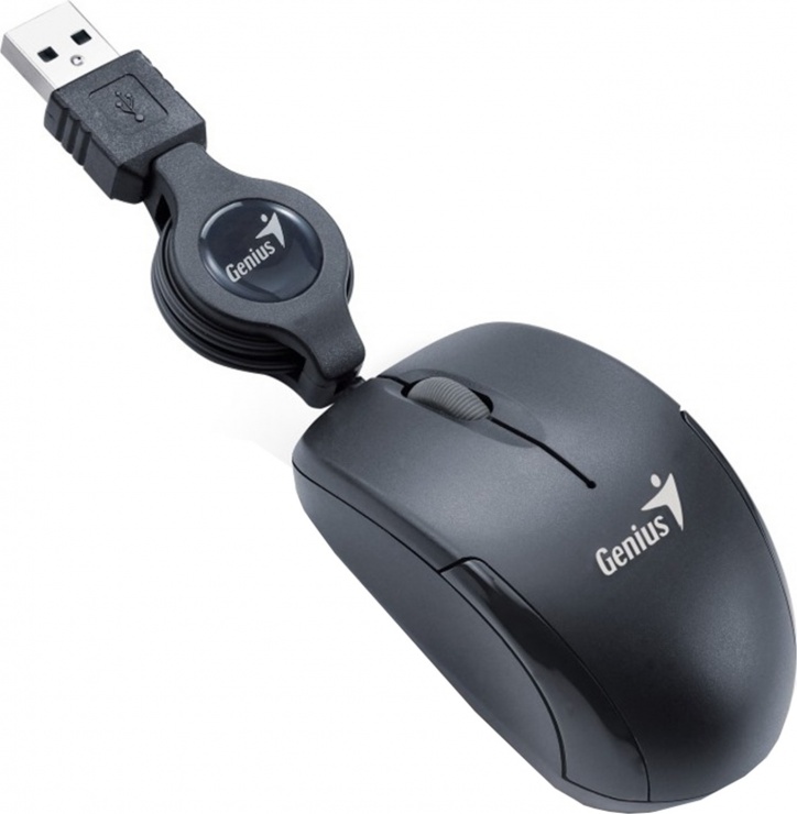 Imagine Mouse optic USB pentru notebook Negru, Genius Micro Traveler V2