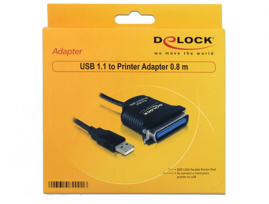 Imagine Cablu USB la paralel Centronics 36 pini 0.8m, Delock 82001