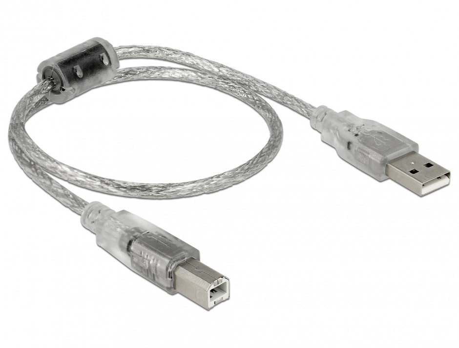 Imagine Cablu USB 2.0 A-B upstream T-T 0.5m, Delock 82057