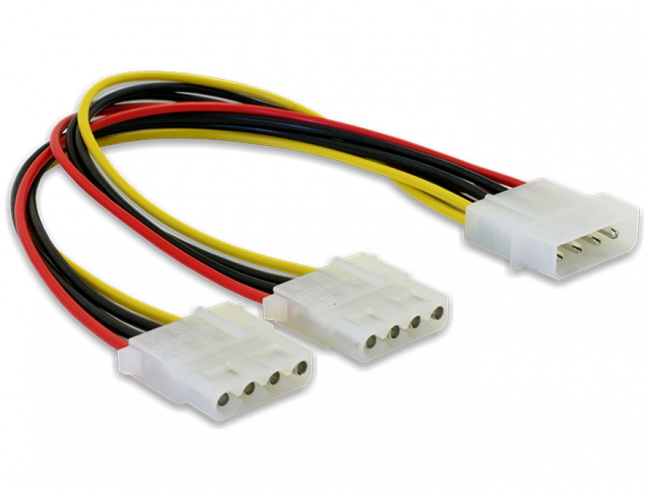 Imagine Cablu alimentare Molex la 2 x Molex 4 pini T-M, Delock 82100