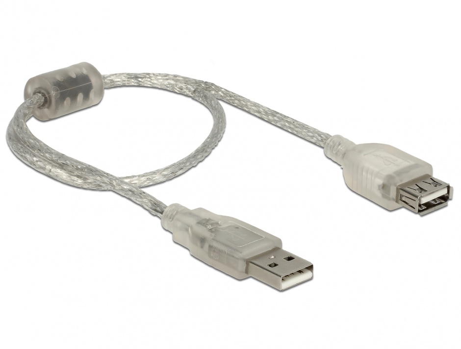 Imagine Prelungitor USB 2.0 T-M 0.3m Transparent, Delock 82244