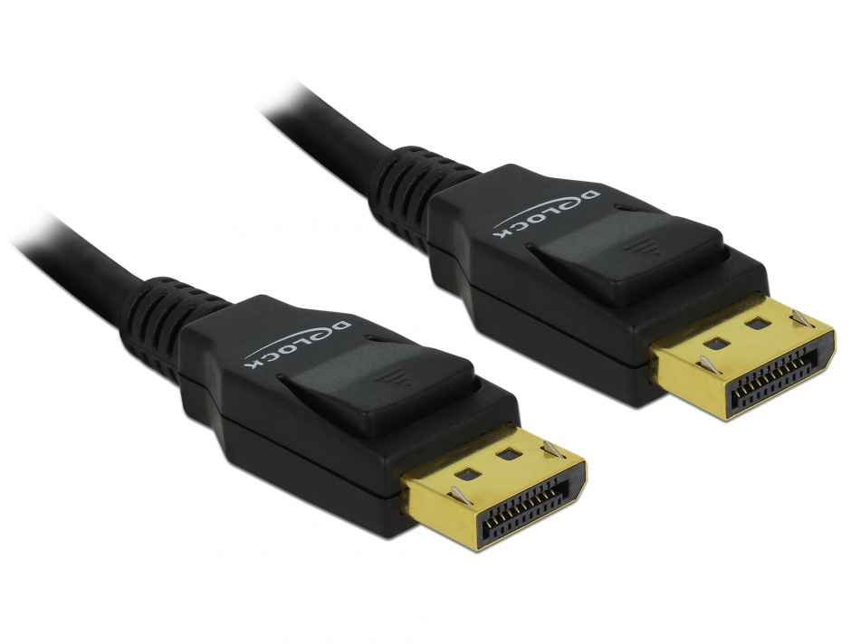 Imagine Cablu DisplayPort v1.2 4K T-T ecranat 5m Negru, Delock 82425