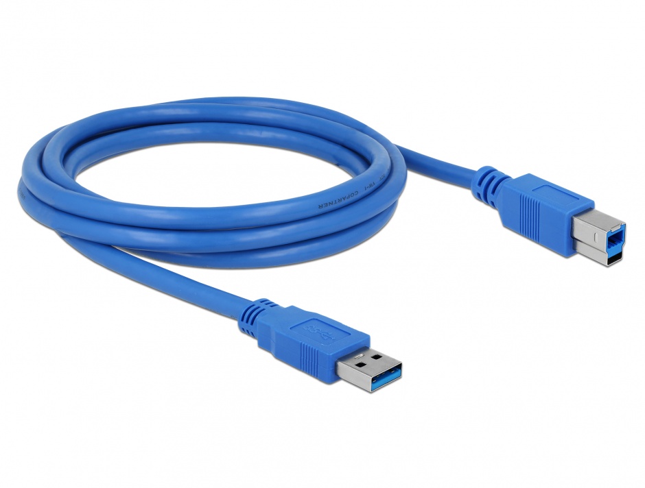 Imagine Cablu USB 3.0 tip A la tip B 2m T-T albastru, Delock 82434