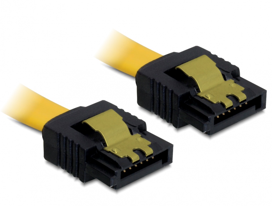 Imagine Cablu SATA II 3 Gb/s drept cu fixare 0.5m, Delock 82477