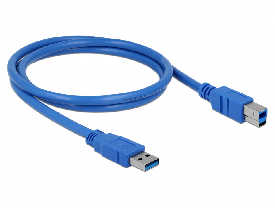 Imagine Cablu USB 3.0 tip A la tip B 1m T-T Bleu, Delock 82580
