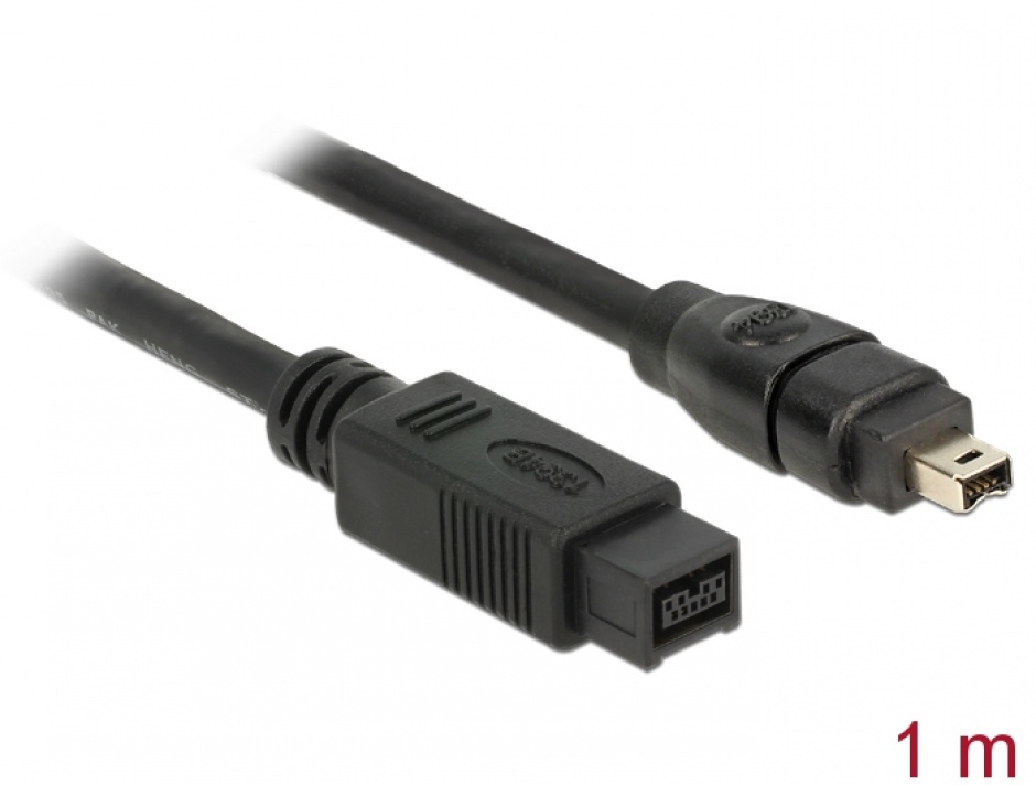 Imagine Cablu FireWire 9 pini la 4 pini 1m, Delock 82588