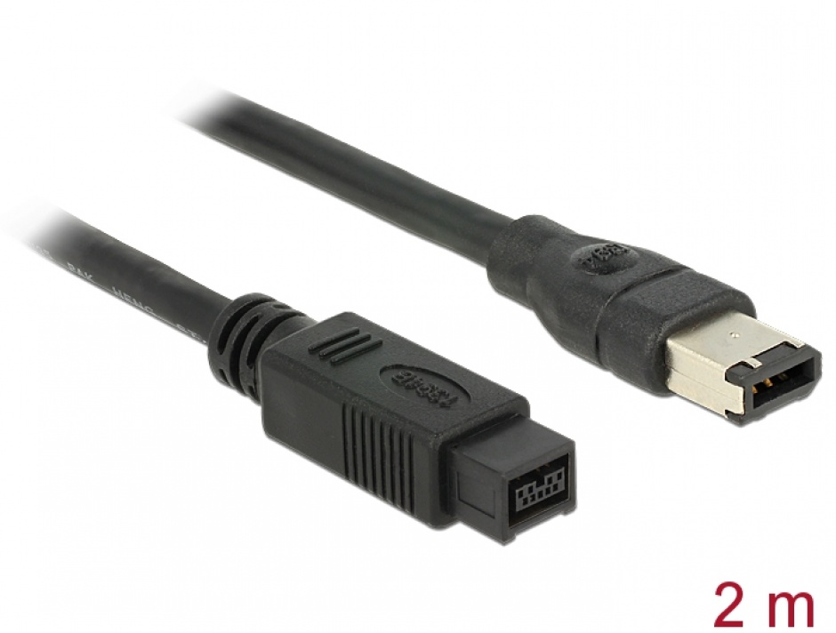 Imagine Cablu FireWire 9 pini la 6 pini 2m, Delock 82596