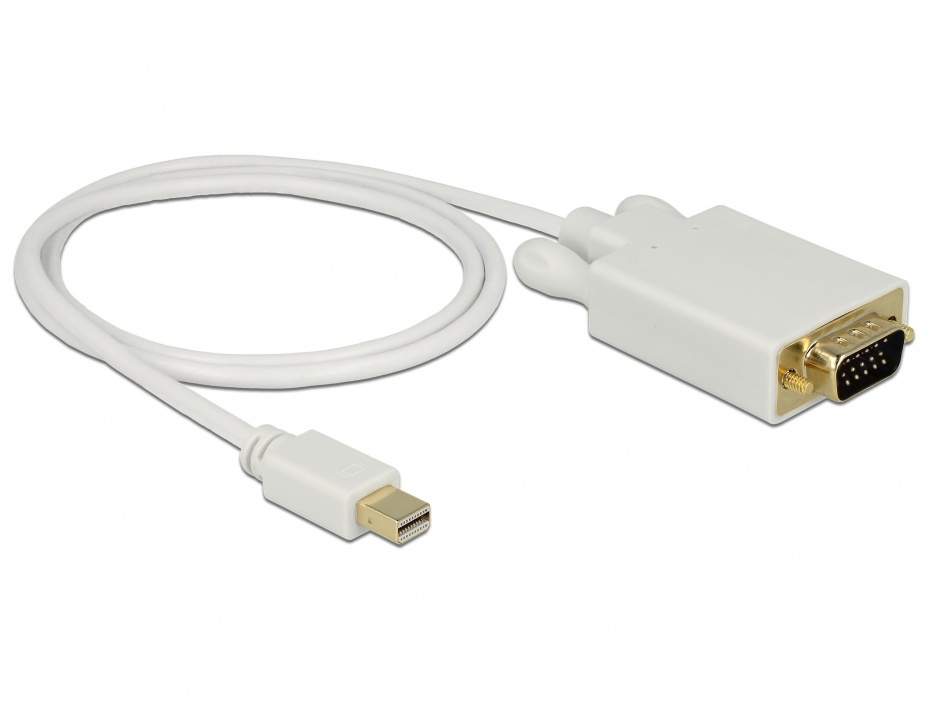 Imagine Cablu mini DisplayPort la VGA T-T 1m Alb, Delock 82639