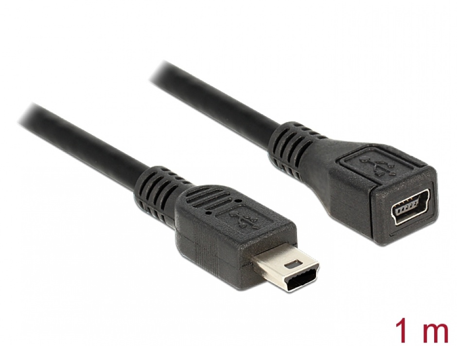 Imagine Cablu prelungitor mini USB 2.0 tip B M-T 1m, Delock 82667
